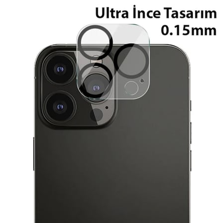 Nevamel ALLY İPhone 13 Pro-13 Pro Max 3D Full Tempered Glass Cam Kamera Koruyucu-(5775)