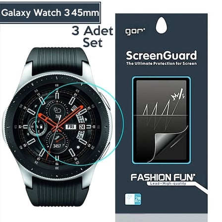 Nevamel Gor Sm Galaxy Watch 3 45mm Darbe Emici Ekran Koruyucu 3 Adet Set-(5775)
