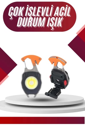 Nevamel 7 Modlu Mini Led Lamba Anahtarlık USB Şarjlı Kamp İçin Taşınabilir