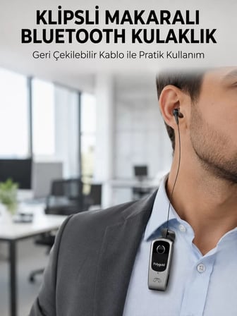 Nevamel® Klipsli Tasarımlı Bluetooth Kulaklık Uzun Pil Ömrü