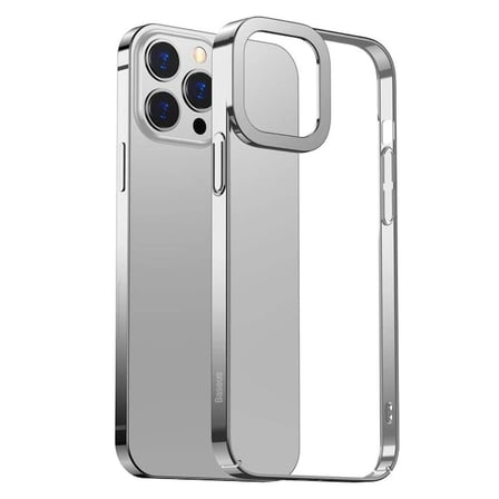 Nevamel Baseus Glitter iPhone 13 Pro Kılıf Renkli Kenar Şeffaf Kılıf-(5775)