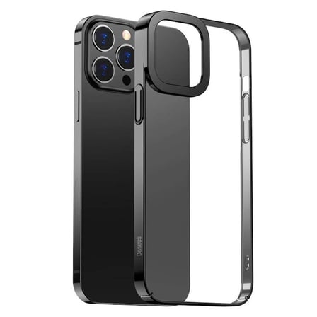 Nevamel Baseus Glitter iPhone 13 Pro Kılıf Renkli Kenar Şeffaf Kılıf-(5775)