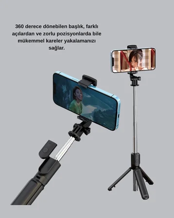 Nevamel Bluetooth Selfie Çubuğu – Kablosuz Hafif ve Yüksek Çözünürlüklü Çekim İçin