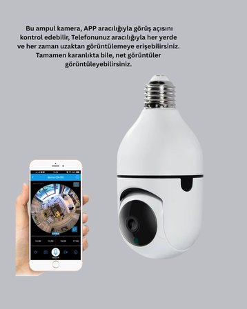 Nevamel® 1080P Gece Görüşlü Ampul Güvenlik Kamerası – Kablolu ve Kablosuz Seçenekli