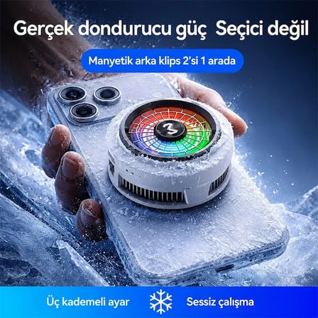Nevamel® Memo CX20 iOS Android Soğutucu 20W Manyetik RGB Telefon Soğutucu –Anında Hızlı SoğutmaSessiz Fan Soğutma-(5775)