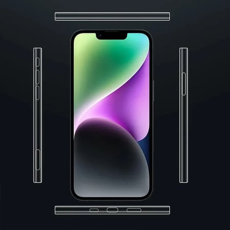 Nevamel ALLY iPhone 14 Hidrojel Hayalet Yan Alt Üst Kaplama Koruyucu Film-(5775)