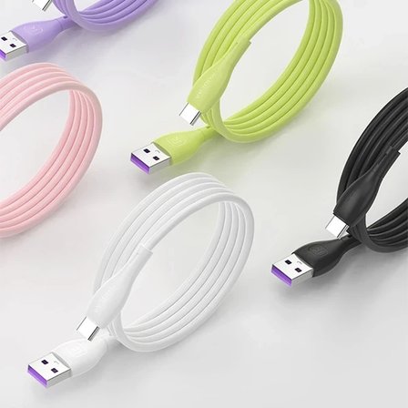 Nevamel KUULAA Liquid Silicone USB Type C QC3.0 Hızlı Şarj Kablosu 1metre-(5775)