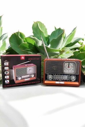 Nevamel® Nostaljik Görünümlü USB Girişli Bluetooth Bağlantılı Radyo