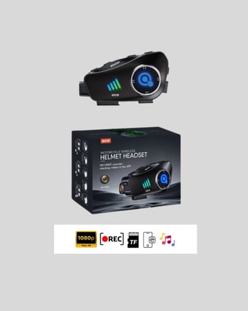 Nevamel Q28 Kask Kulaklık 1080P HD Kamera – Bluetooth 5.3 Su Geçirmez Gürültü Azaltma