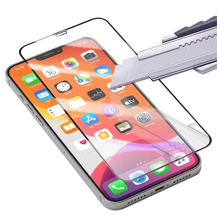 Nevamel İPhone 12 Pro Max 6.7 Full Glue Tempered Cam Ekran Koruyucu Full Kaplama-(5775)