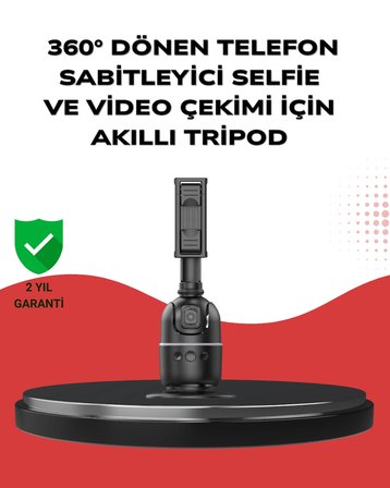 Nevamel® Telefon ve Kamera Uyumlu 360° Otomatik Takipli Akıllı Masa Tripodu