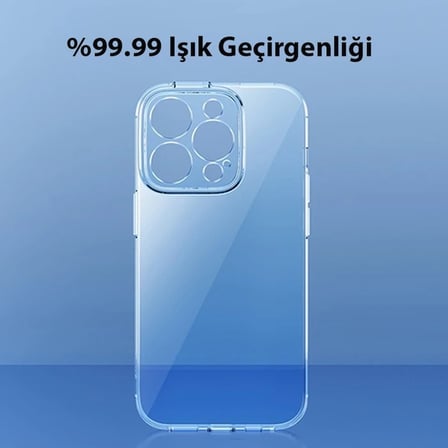 Nevamel Baseus Simple Case iPhone 14 Pro 6.1 Kamera Korumalı İnce Silikon Şeffaf Kılıf-(5775)