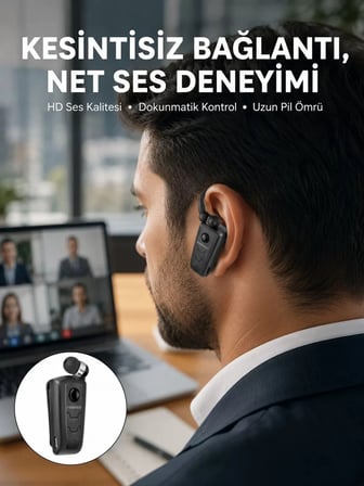 Nevamel® Mikrofonlu Makaralı Bluetooth Kulakiçi Kulaklık Android ve İOS Uyumlu Yeni Nesil