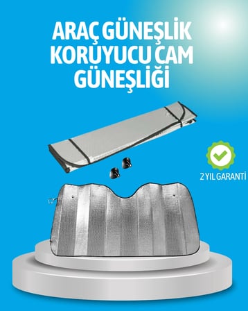 Nevamel Gelişmiş Yansıtıcılı Katlanabilir Araç Güneşliği – Alüminyum & Süngerli İzolasyon Teknolojisi