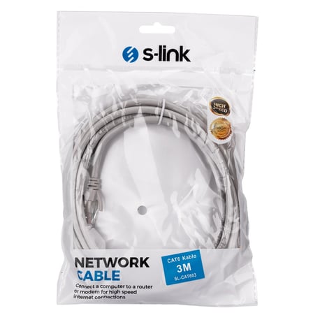 Nevamel® S-LINK SL-CAT603 CAT6 Patch 3Mt Kablo (Gri)(1923)
