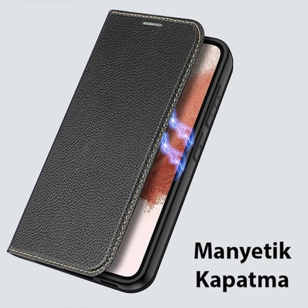 Nevamel Dux Ducis SM Galaxy S23 Plus Kılıf Skin X2 Series Magnetic PU Deri Manyetik Kapaklı Kılıf-(5775)