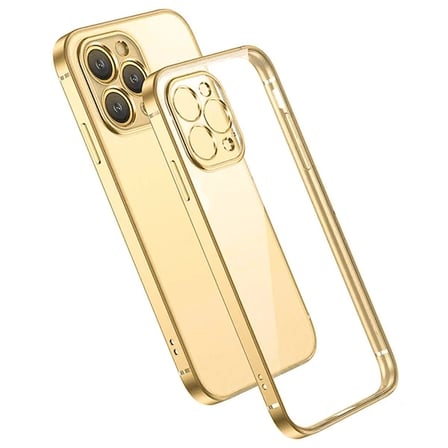 Nevamel iPhone 13 Pro Max Renkli Kenar Şeffaf Kılıf Kamera Korumalı Silikon Kılıf-(5775)