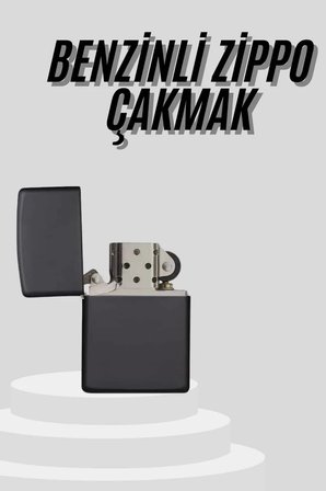 Nevamel® Zippo Çakmak Parlak Siyah Doldurulabilir Hedyelik Eşya Yeni Nesil