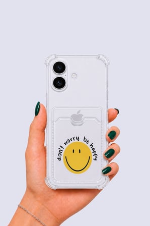 Nevamel® iPhone 16 Kartlıklı Gülücük Desenli Kılıf