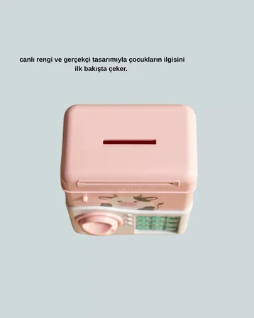 Nevamel® Pembe Şifreli Eğitici ATM Kasa Çocuk Kumbarası