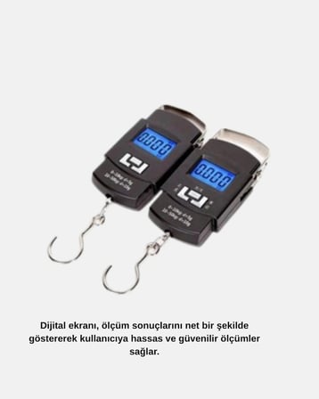 Nevamel Portatif Dijital El Kantarı – Bavul Kargo ve Paket Tartı Cihazı 50 Kg
