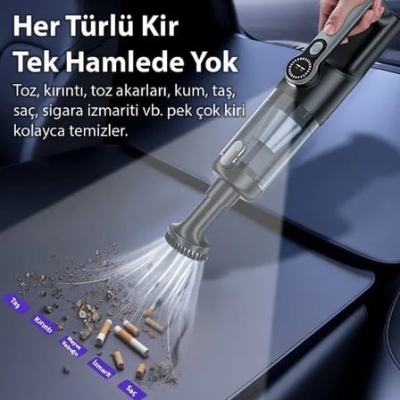 Nevamel® EZERE PowerVac1 20000pa Araç İçi ve Ev Tipi Şarjlı Vakum Süpürge-(5775)