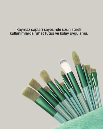 Nevamel Cilt Dostu Profesyonel Makyaj Fırça Seti Pudra ve Fondöten İçin Uygun