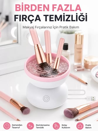 Nevamel® Elektrikli Makyaj Fırçası Temizleyici USB ile Çalışan Otomatik Fırça Yıkama Makinesi Yeni Nesil