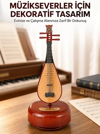 Nevamel® Klasik Ud Figürlü Melodili Müzik Kutusu Şık Hediyelik