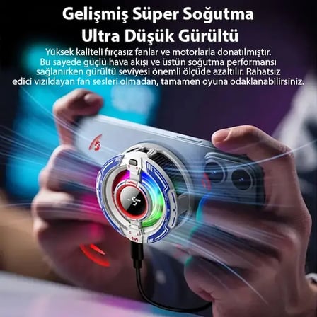 Nevamel® MEMO CX16 iOS Android Soğutucu 15W15W Manyetik RGB Telefon Soğutucu – Anında Hızlı Soğutma Sessiz Fan Tüm Akıllı Telefonlarla Uyumlu-(5775)