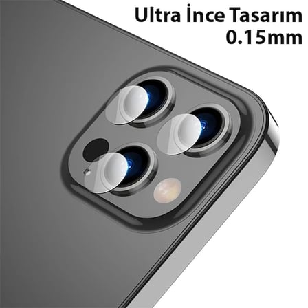 Nevamel ALLY İPhone 13 Pro-13 Pro Max Tempered Glass Cam Kamera Koruyucu-(5775)