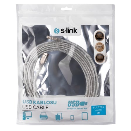 Nevamel® S-LINK SL-U2005 USB Yazıcı Kablosu 5 Metre(1923)