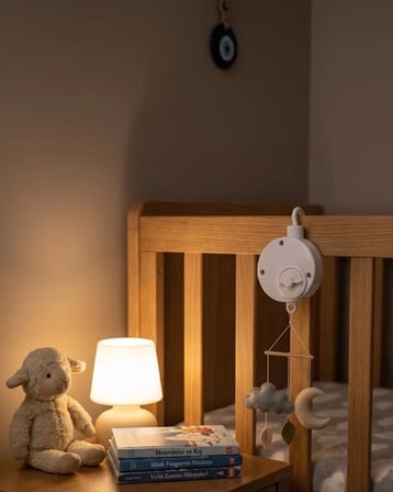Nevamel® Taşınabilir Bebek Uyutucu Müzik Kutusu Pil Gerektirmeyen Mekanik Tasarım