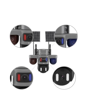 Nevamel® Güneş Enerjili Arıcı Kamerası 4G SIM Kartlı 9MP 3 Lens Yayla Güvenlik Kamerası 2 Yıl Garantili