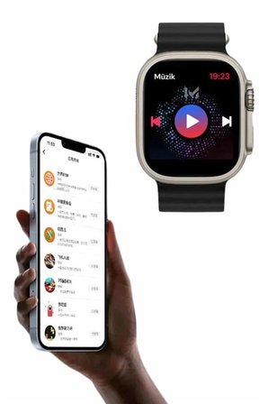Nevamel 49mm Akıllı Saat Amoled Ekranlı Kadın Erkek Kol Saati Plastik Kordon
