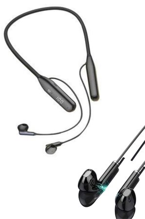 Nevamel 100 Saat Kablolu Boyun Askılı Dijital Göstergeli Bluetooth Kulaklığı