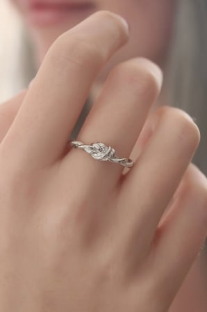 Nevamel® Gümüş Renk Halat Düğüm Model Kadın Yüzük 5886