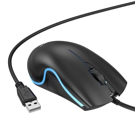 Nevamel HOCO GM19 RGB LED Işıklı Gamer Oyuncu Kablolu Optik Mouse-(5775)
