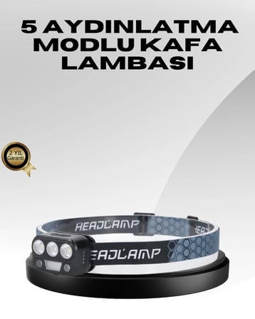 Nevamel® USB Şarjlı LED Kafa Lambası 300 Lümen Güç Göstergeli