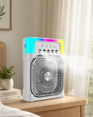 Nevamel® Su Buharlı Mini Klima Fan RGB Işıklı Taşınabilir Serinletici