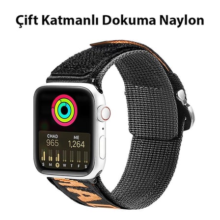 Nevamel Dux Ducis Apple Uyumlu Watch 42/44/45MM için Kayış Kordon Lylon Loop-(5775)