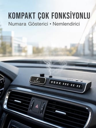 Nevamel® Araç İçi LED Park Telefon Numarası Göstergesi Ön Cam Uyumlu 2 Koku Hediyeli Yeni Nesil