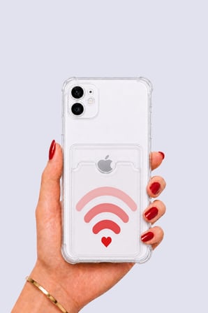 Nevamel® iPhone 12 Kartlıklı Aşk Sinyali Desenli Kılıf