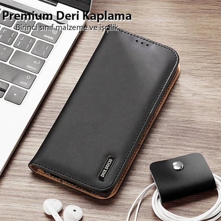 Nevamel Dux Ducis SM Galaxy S23 Kılıf Mıknatıslı Cüzdanlı Deri Kılıf Hivo Series-(5775)