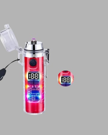 Nevamel® Güç Göstergeli Şarjlı Fenerli USB Elektrikli Çakmak