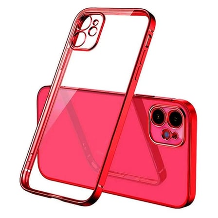 Nevamel iPhone 12 Mini 5.4inç Renkli Kenar Şeffaf Kılıf Kamera Korumalı Kılıf-(5775)