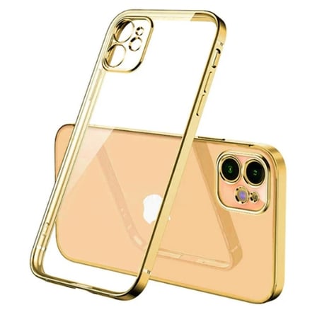 Nevamel iPhone 12 Mini 5.4inç Renkli Kenar Şeffaf Kılıf Kamera Korumalı Kılıf-(5775)