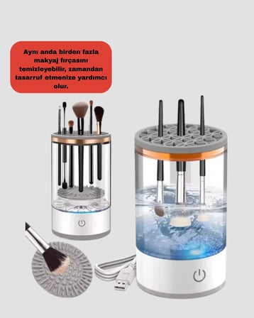 Nevamel® Tüm Boyutlara Uygun Otomatik Makyaj Fırçası Yıkama Cihazı