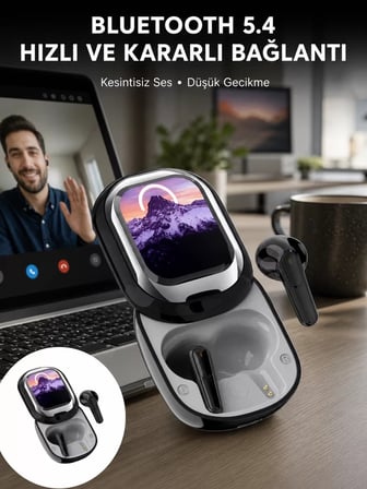 Nevamel® ENC Destekli Bluetooth 5.4 Kulaklık – EQ Ayarlı Akıllı Kutulu
