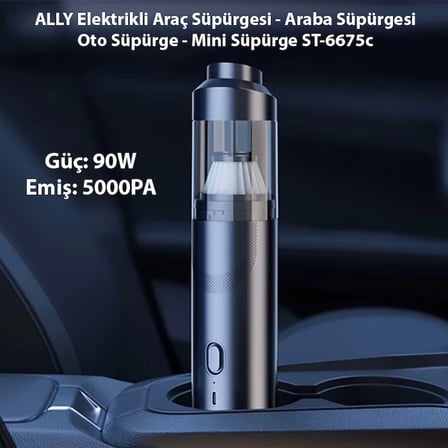 Nevamel ALLY Elektrikli Araç Süpürgesi - Araba Süpürgesi - Oto Süpürge - Mini Süpürge ST-6675c-(5775)
